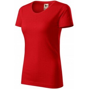 Női póló, texturált organikus pamut, piros