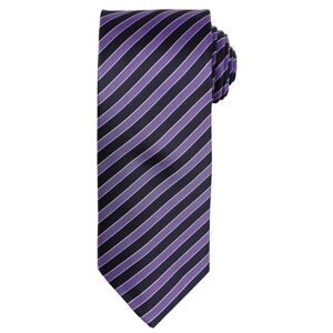 Premier Workwear Dupla csíkos nyakkendő - Fialová / černá