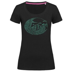 Bontis Női póló MOUNTAINS - Fekete / zöld | XL