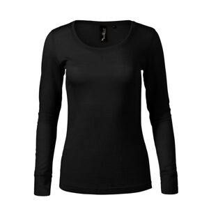 MALFINI Női hosszú ujjú póló Merino Rise LS - Fekete | L