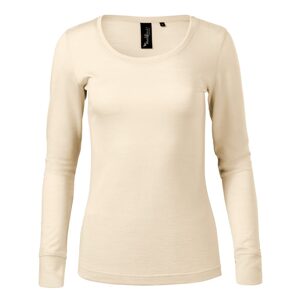 MALFINI Női hosszú ujjú póló Merino Rise LS - Mandulaszín | XL