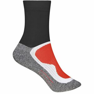 James & Nicholson Sportos magas zokni JN211 - Fekete / piros | 35-38
