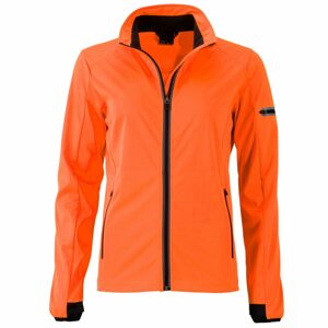 James & Nicholson Női sportos softshell kabát JN1125 - Élénk narancssárga / fekete | S