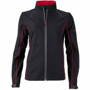 James & Nicholson Női softshell kabát 2v1 JN1121 - Fekete / piros | L