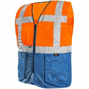 Canis Biztonsági mellény BOLTON - Narancssárga / kék | XL