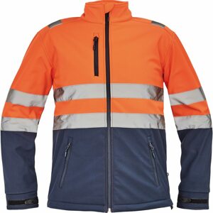 Cerva Férfi fényvisszaverő softshell dzseki GRANADA - Narancssárga / sötétkék | L