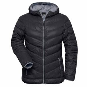 James & Nicholson Női könnyű pelyhes kabát JN1059 - Fekete / szürke | S