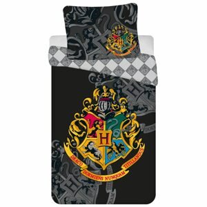 Jerry Fabrics Ágyneműhuzat Harry Potter - Fekete / szürke | 140 x 200 cm / 70 x 90 cm
