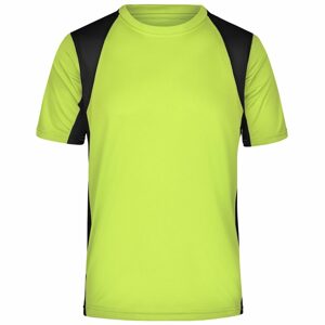 James & Nicholson Férfi sportos rövid ujjú póló JN306 - Fluoreszkáló sárga / fekete | M