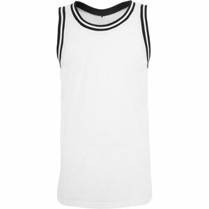 Build Your Brand Hosszított ujjatlan férfi póló - Fehér / fekete | XL