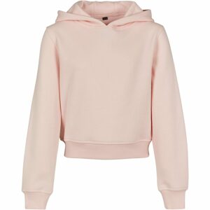 Build Your Brand Női kapucnis crop top pulóver - Rózsaszín | 110-116 cm