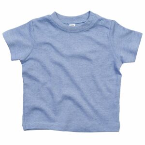 Babybugz Egyszínű csecsemő póló - Kék melírozott | 0-3 hónap