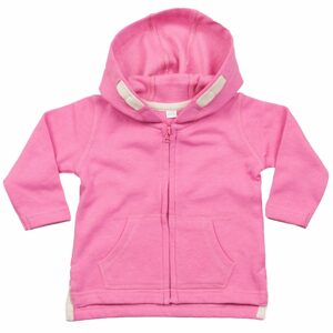 Babybugz Gyerek cipzáras pulóver kapucnival - Bubble gum rózsaszín | 6-12 hónap