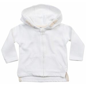 Babybugz Gyerek cipzáras pulóver kapucnival - Fehér | 6-12 hónap