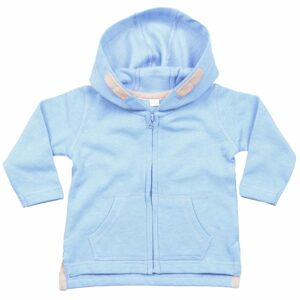 Babybugz Gyerek cipzáras pulóver kapucnival - Világoskék | 6-12 hónap