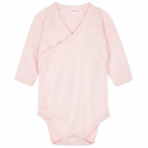 Babybugz Gyerek hosszú ujjú body Kimono - Púder rózsaszín | 6-12 hónap