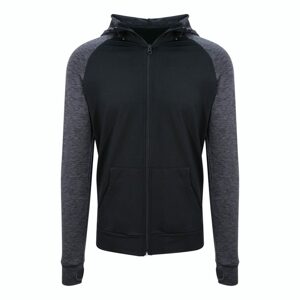 Just Cool Férfi sportos pulóver tarka ujjakkal - Fekete / fekete melírozott | XL