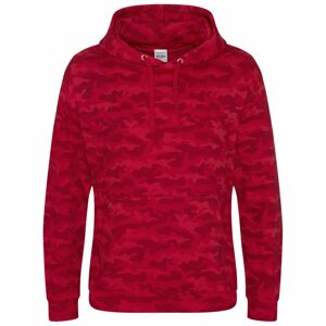 Just Hoods Terepmintás pulóver kapucnival - Terepszínű vörös | S