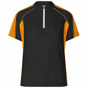James & Nicholson Női kerékpáros póló JN419 - Fekete / narancssárga | S