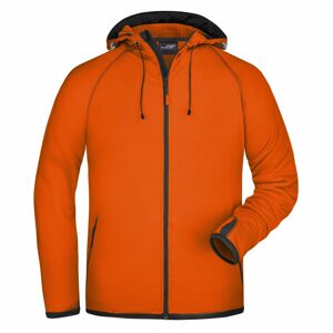 James & Nicholson Férfi sportos cipzáros pulóver JN571 - Sötét narancssárga / sötétszürke | XXXL