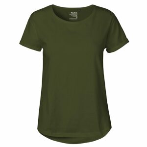 Neutral Női póló felhajtott ujjakkal organikus Fairtrade biopamutból - Military | XL