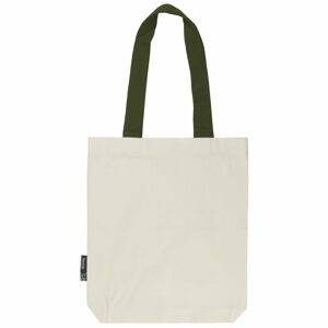 Neutral Bevásárlótáska színes táskafülekkel organikus Fairtrade biopamutból - Természetes / military