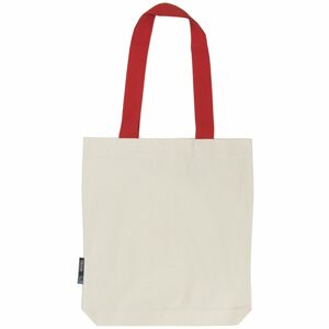 Neutral Bevásárlótáska színes táskafülekkel organikus Fairtrade biopamutból - Természetes / piros