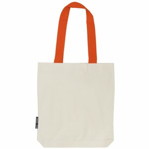Neutral Bevásárlótáska színes táskafülekkel organikus Fairtrade biopamutból - Természetes / narancssárga