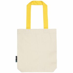 Neutral Bevásárlótáska színes táskafülekkel organikus Fairtrade biopamutból - Természetes / sárga