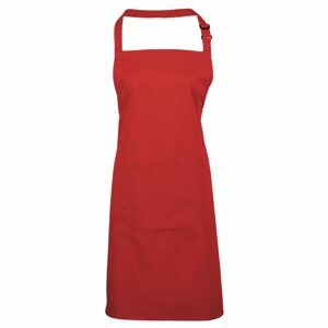 Premier Workwear Kantáros konyhai kötény zsebbel - Piros
