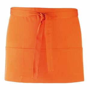 Premier Workwear Rövid pincérkötény zsebekkel - Narancssárga
