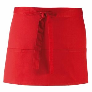 Premier Workwear Rövid pincérkötény zsebekkel - Piros
