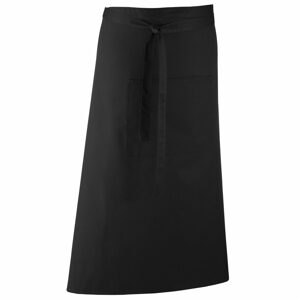 Premier Workwear Derékig érő hosszú kötény zsebbel - Fekete