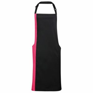 Premier Workwear Kétszínű kantáros szakácskötény - Fekete / rózsaszín