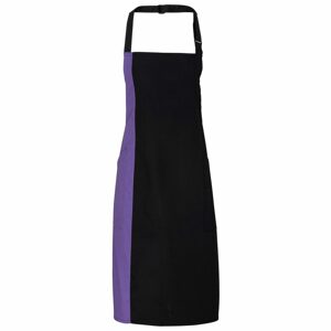 Premier Workwear Kétszínű kantáros szakácskötény - Fekete / lila