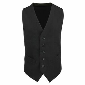 Premier Workwear Férfi mellény szatén hátrésszel - Fekete | XL