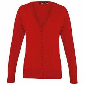 Premier Workwear Gombos női kardigán - Piros | XXXL
