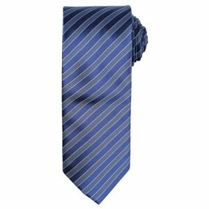 Premier Workwear Dupla csíkos nyakkendő - Sötétkék / kék