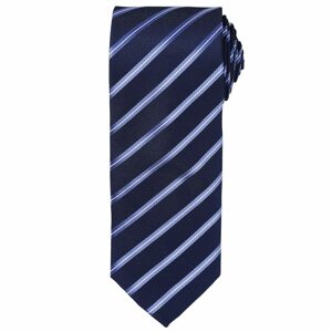 Premier Workwear Sportos csíkos nyakkendő - Sötétkék / királykék
