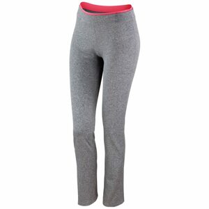 SPIRO Női fitness nadrág - Szürke melírozott / korallpiros | XL