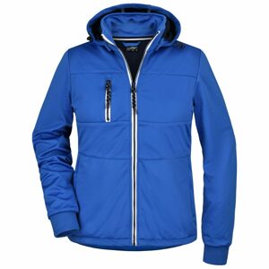 James & Nicholson Női sportos softshell kabát JN1077 - Kék / sötétkék / fehér | L