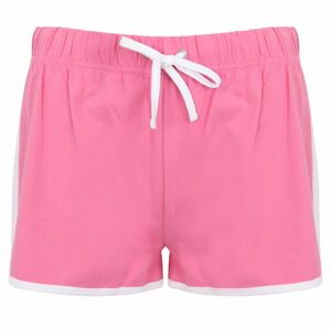 SF (Skinnifit) Retró női rövidnadrág - Élénk rózsaszín / fehér | XS