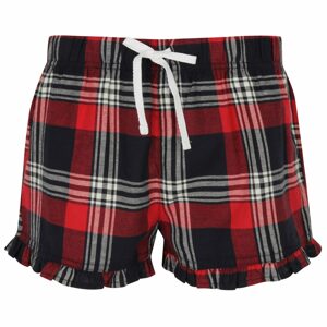 SF (Skinnifit) Női flanel pizsama rövidnadrág - Piros / sötétkék | XS