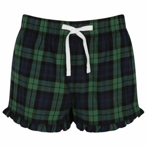 SF (Skinnifit) Női flanel pizsama rövidnadrág - Sötétkék / zöld | XS