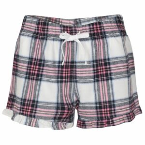 SF (Skinnifit) Női flanel pizsama rövidnadrág - Fehér / rózsaszín | XXS