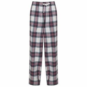 SF (Skinnifit) Női flanel pizsamanadrág - Fehér / rózsaszín | XL