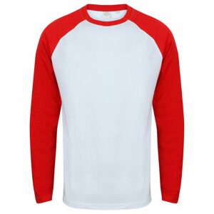 SF (Skinnifit) Hosszú ujjú kétszínű férfi póló - Fehér / piros | XXL