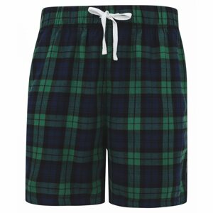SF (Skinnifit) Férfi flanel pizsama rövidnadrág - Sötétkék / zöld | L