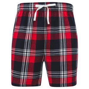 SF (Skinnifit) Férfi flanel pizsama rövidnadrág - Piros / sötétkék | S