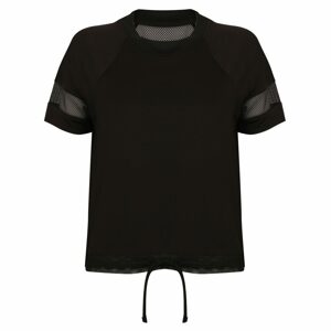 Tombo Női sport póló húzózsinórral - Fekete | XS